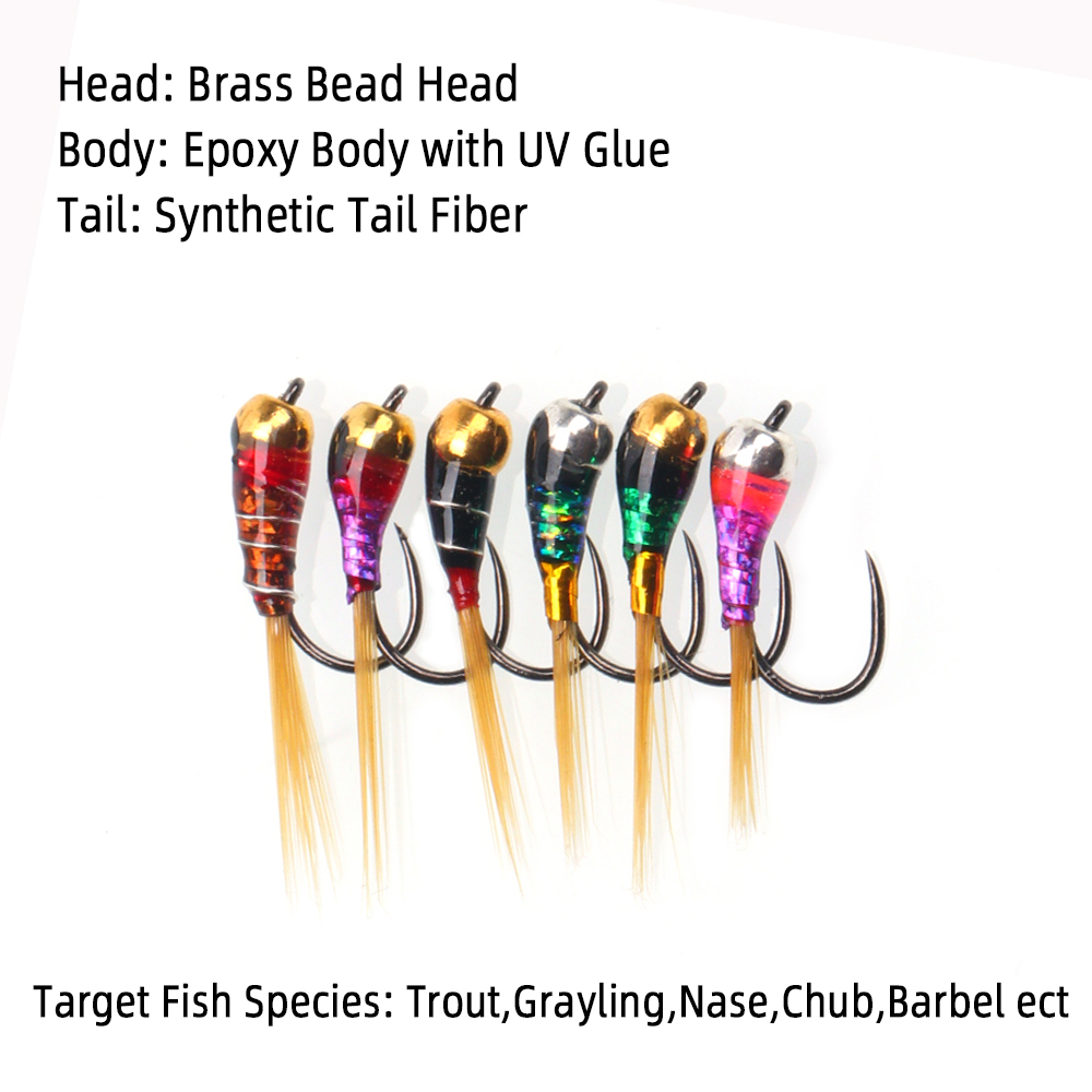6 قطعة حورية Perdigon أو حورية - مراجعة Fishing Equipment Europe وسعره